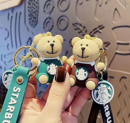 Starbucks Teddy Keychain - Random Color - SubhagAlankar