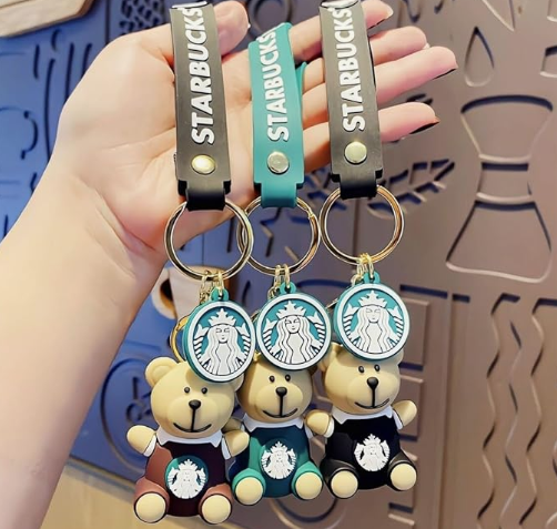 Starbucks Teddy Keychain - Random Color - SubhagAlankar