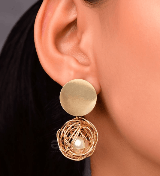 Victoria Spiral Gold Plated Drop Earring - SubhagAlankar