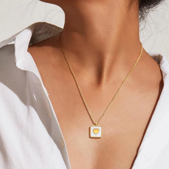 Elegant Square Heart Necklace