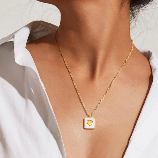 Elegant Square Heart Necklace