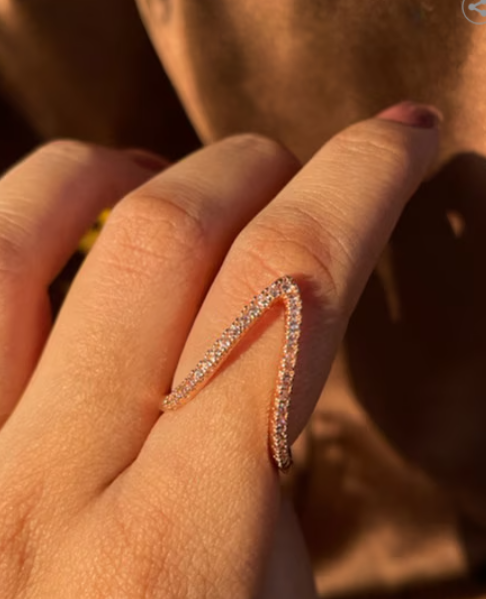 V Shape Rose Gold Ring