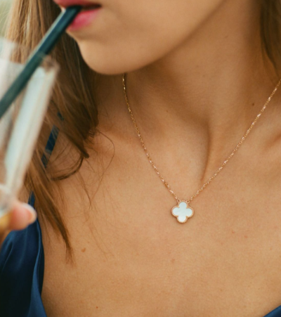 White Clover Pendant Necklace