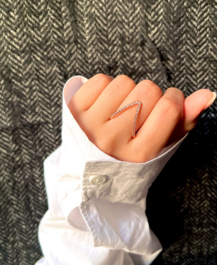 V Shape Rose Gold Ring