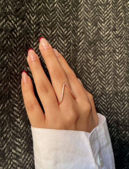 V Shape Rose Gold Ring