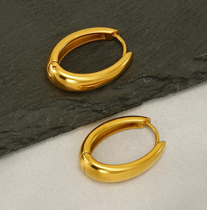 Statement Gold Huggie Hoops Earring