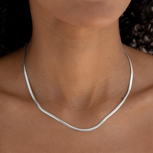 Sleek Snake Chain For Women - Silver Plated