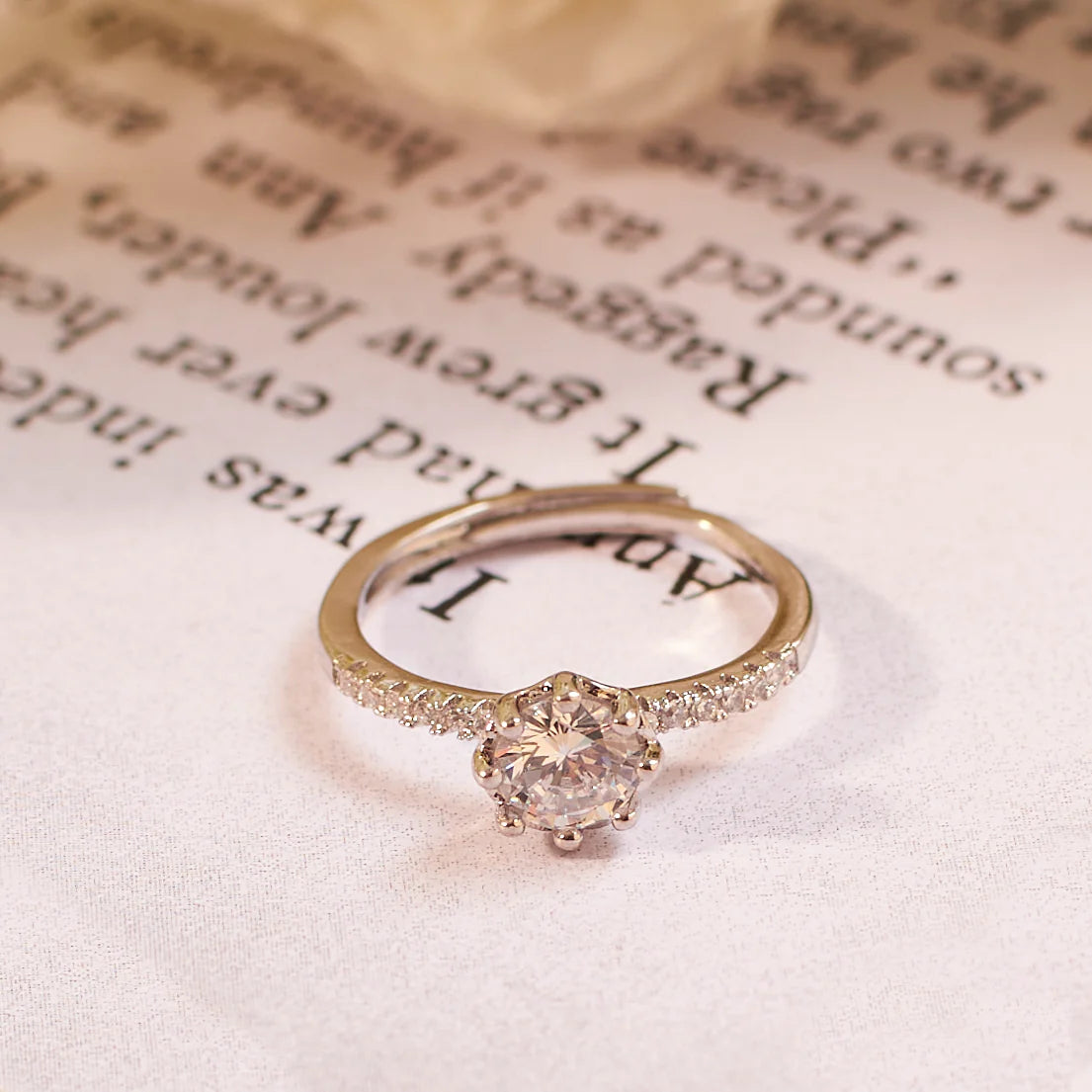 Silver Solitaire Promise Ring - SubhagAlankar