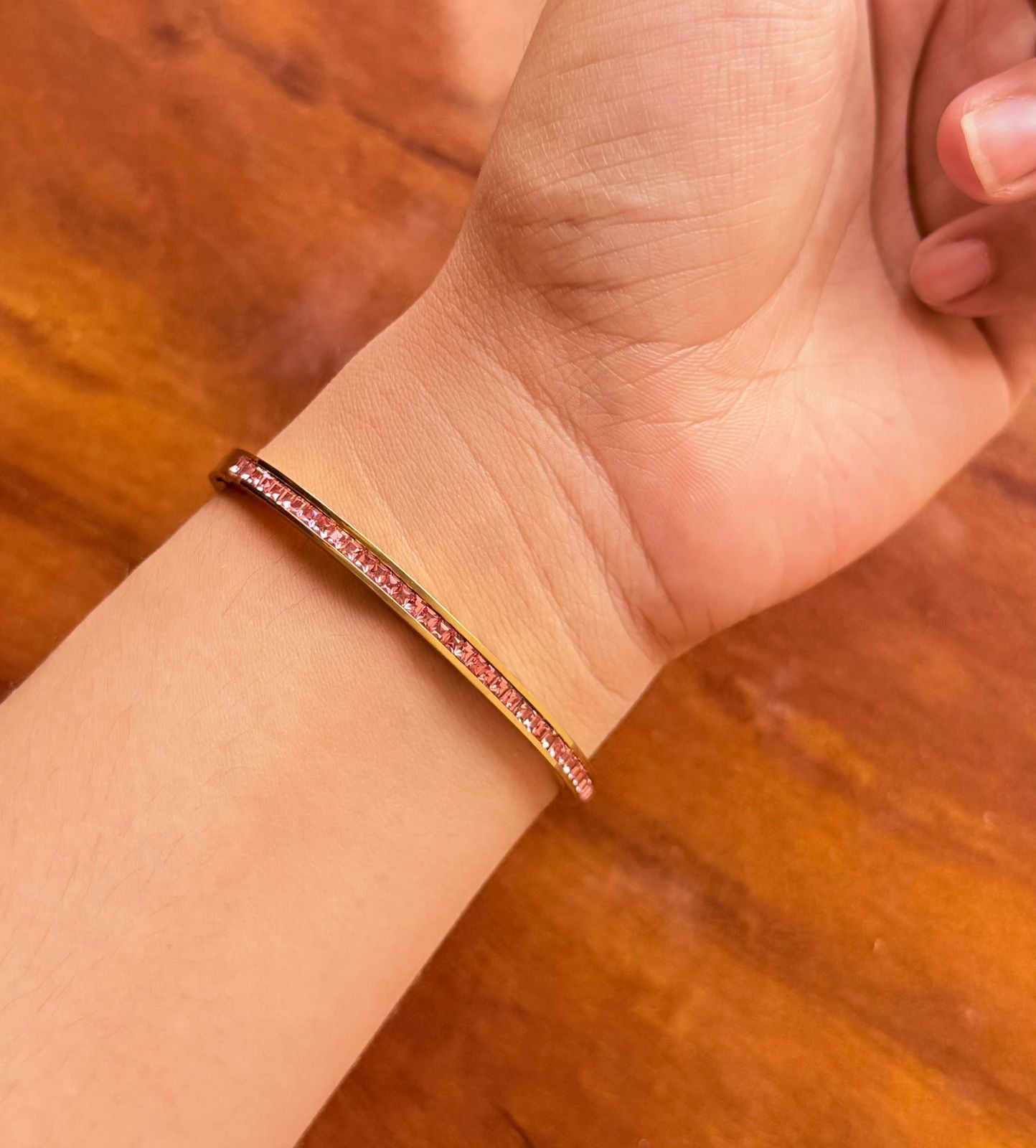 Jazzi Pink Thin Wrist/ Baby Size bracelet