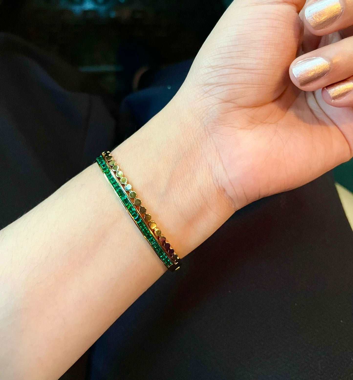 Green Gracie Thin Wrist/ Baby Size bracelet