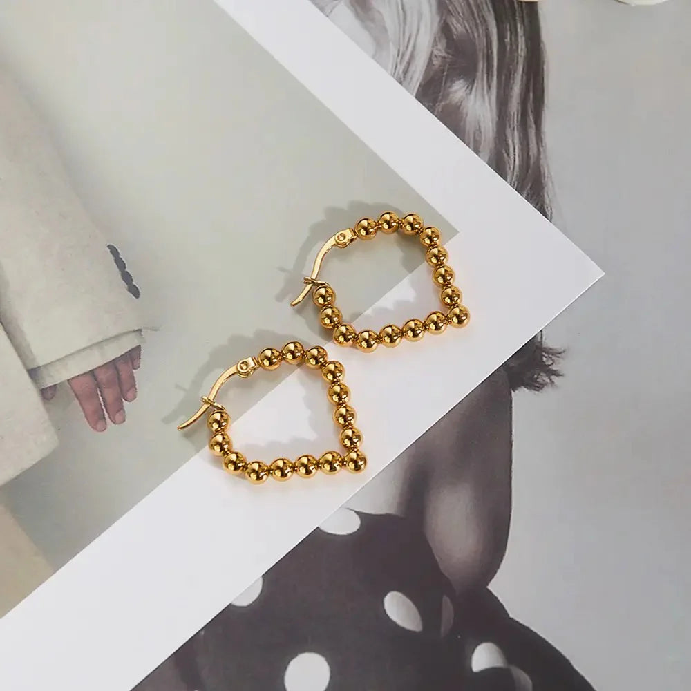 Beaded Geometric Hoop Earrings - SubhagAlankar