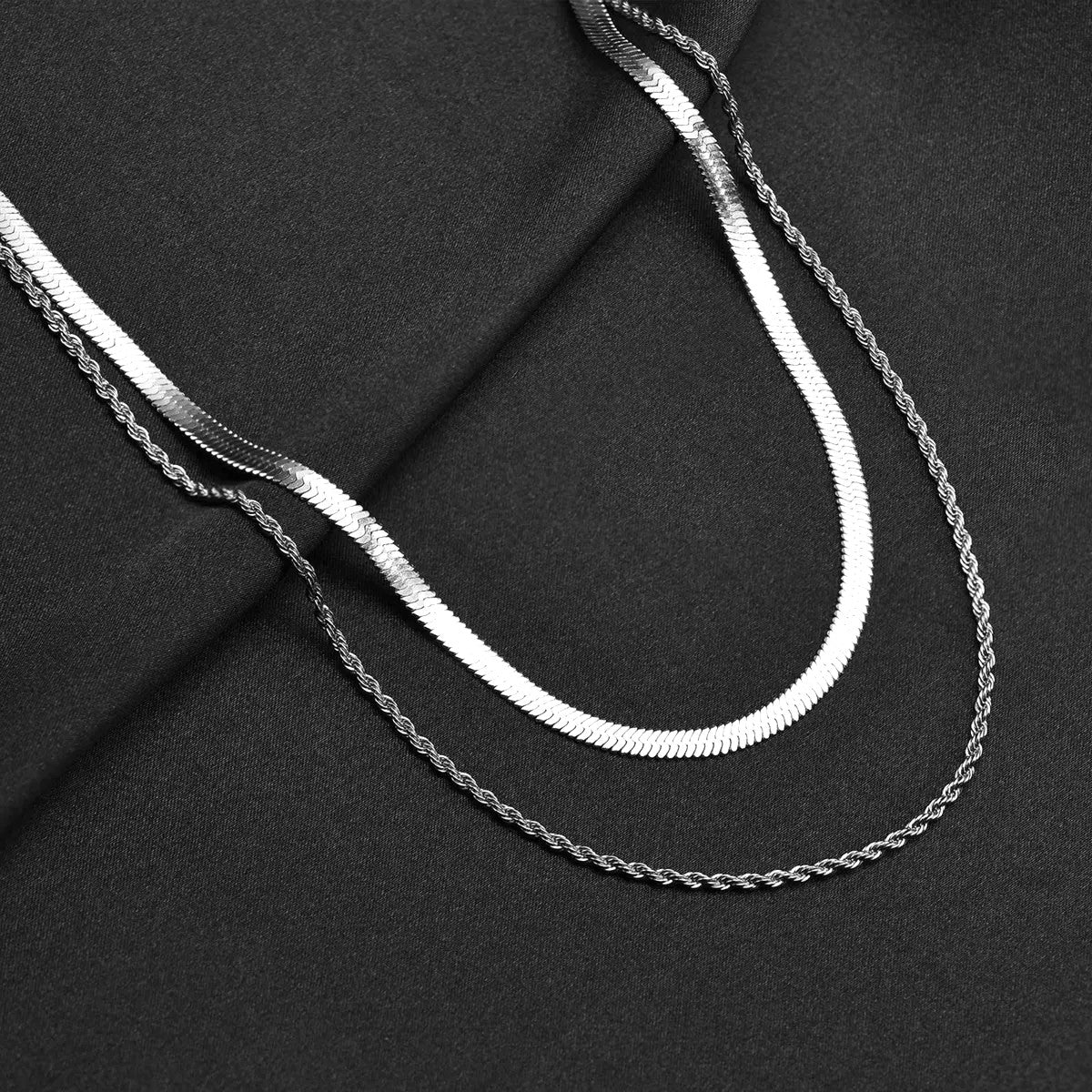 Stack it Up- Silver Plated Double Layer Necklace For Men - SubhagAlankar