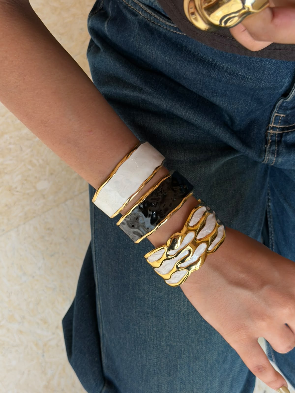 Ink & Gold Bracelet- Adjustable