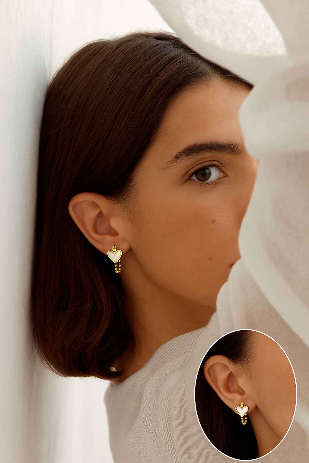 Blair Heart Hoops - 18k Gold Plated