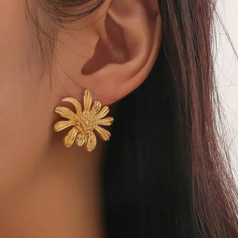 Sunflower Glow Stud Earrings - SubhagAlankar
