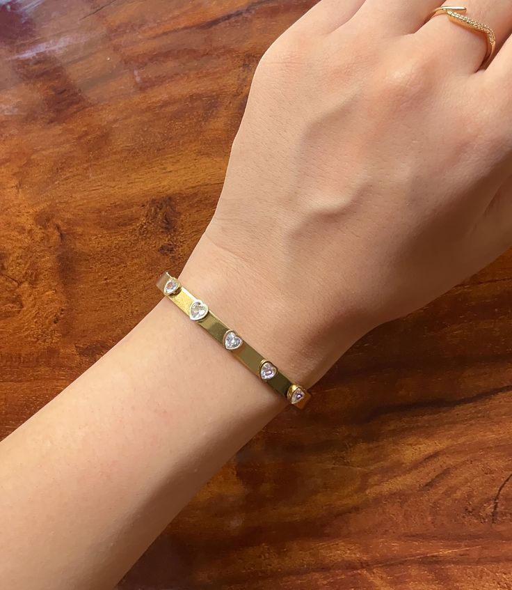 Liora Heart Stone Thin Wrist/ Baby Size Bracelet