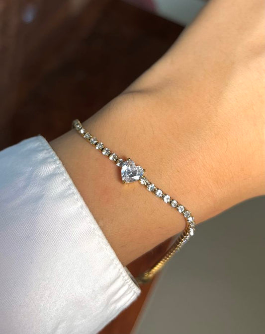 I heart you Diamond Bracelet- 18k Gold plated