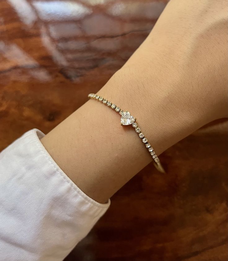 I heart you Diamond Bracelet- 18k Gold plated