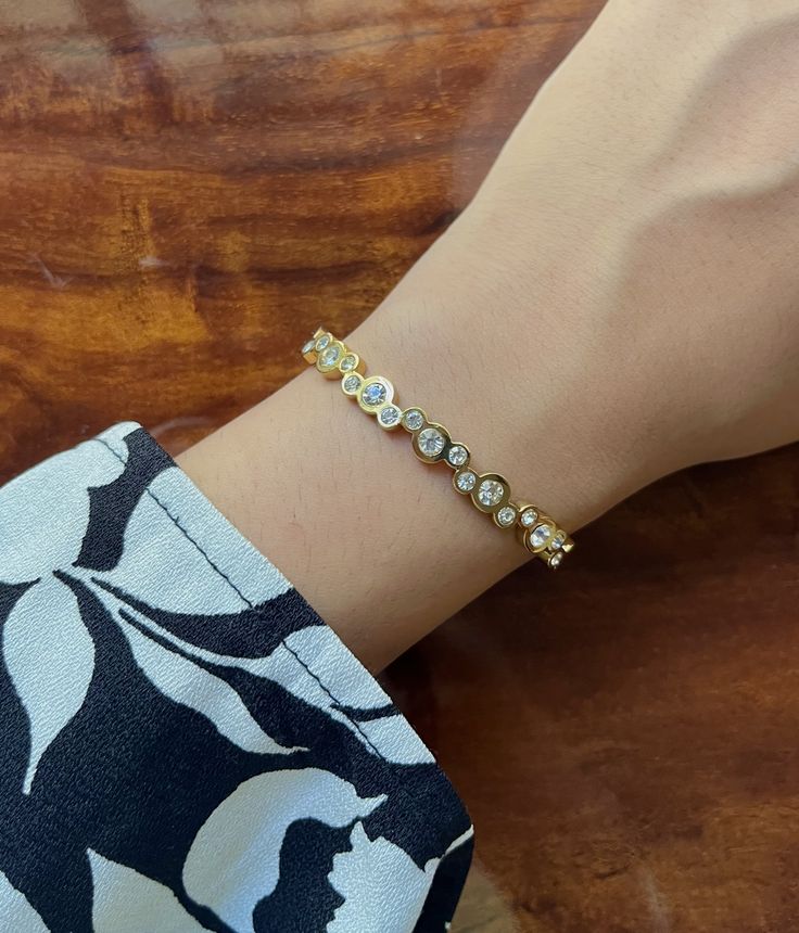 Cluster Stones Thin Wrist/ Baby Size bracelet