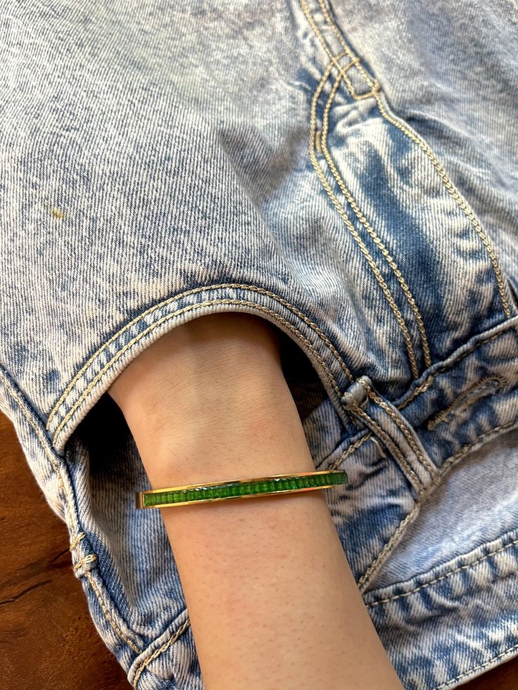 Green Prism Bracelet - 18k Gold plated