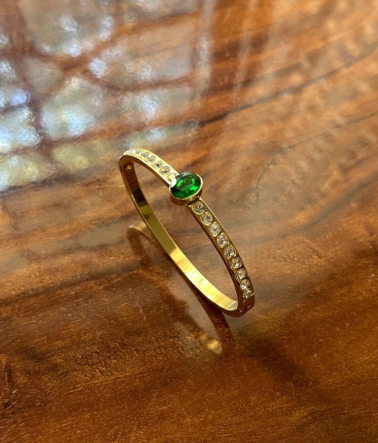 All Day Crystal - Green Thin Wrist/ Baby Size bracelet
