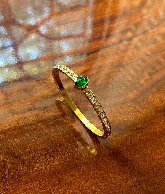 All Day Crystal - Green Thin Wrist/ Baby Size bracelet