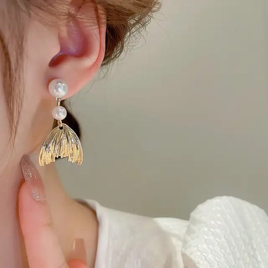 Mermaid Tail Drop Earrings - SubhagAlankar