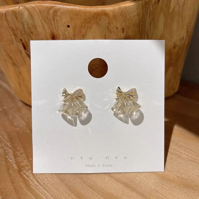 Twinkling Ribbon Bell Charm Earrings - SubhagAlankar
