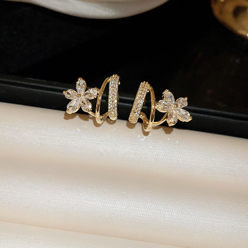 Twinkling Floral Embrace Earrings - SubhagAlankar