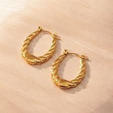 Golden Statement Hoop Earring - SubhagAlankar