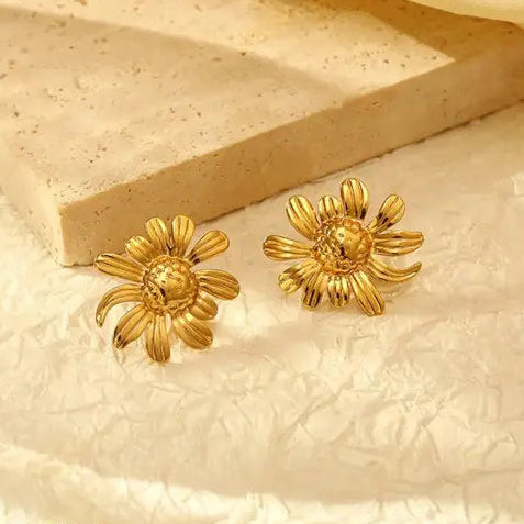 Sunflower Glow Stud Earrings - SubhagAlankar