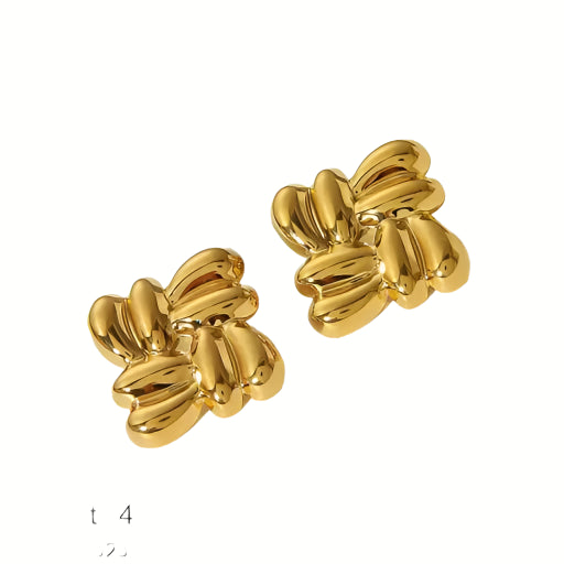 Gold Plated Artistic Statement Studs - SubhagAlankar