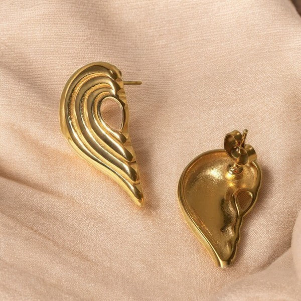 18k Gold Plated Half Love Heart Earring - SubhagAlankar