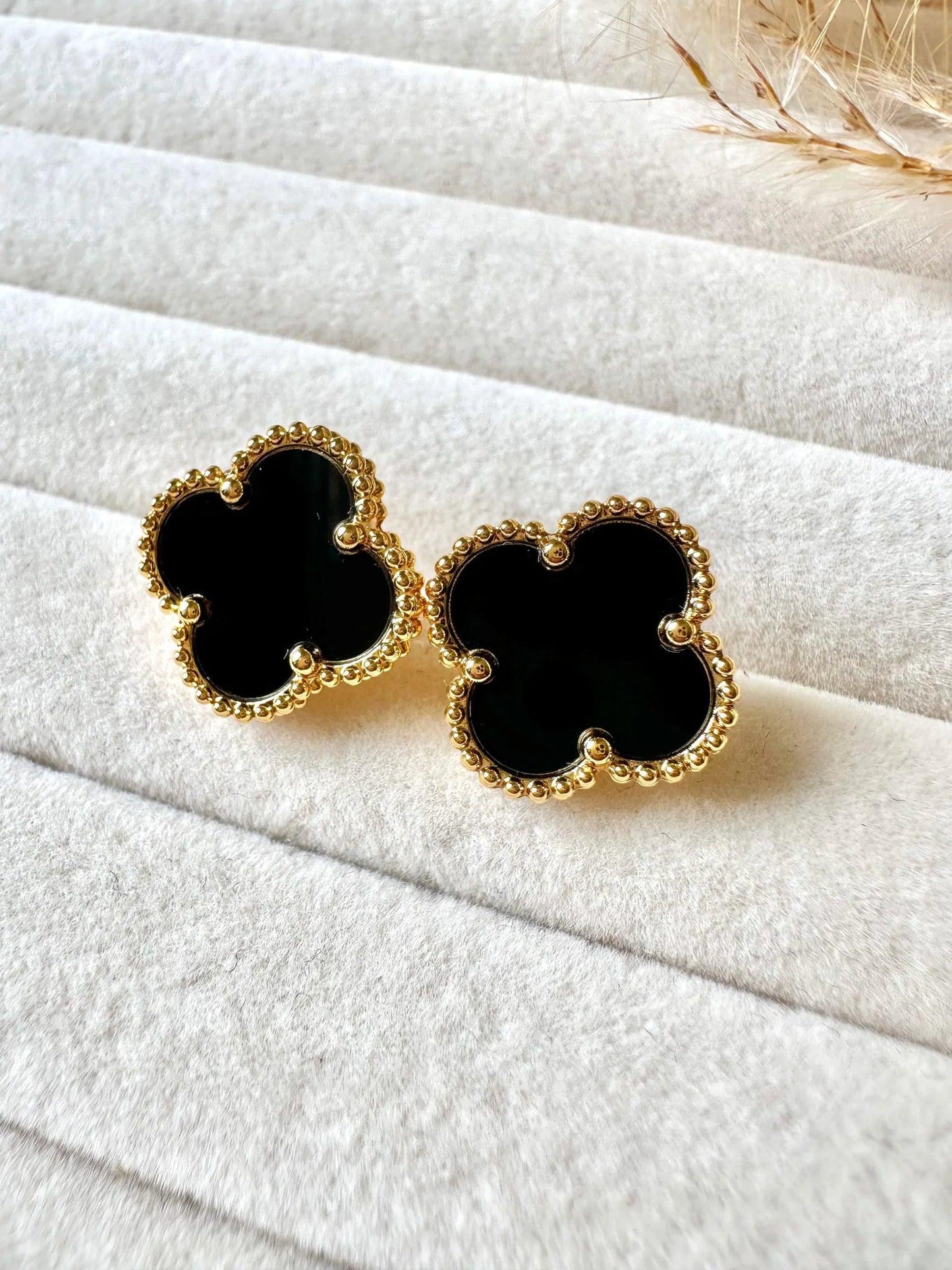 Statement Black Clover Studs - SubhagAlankar