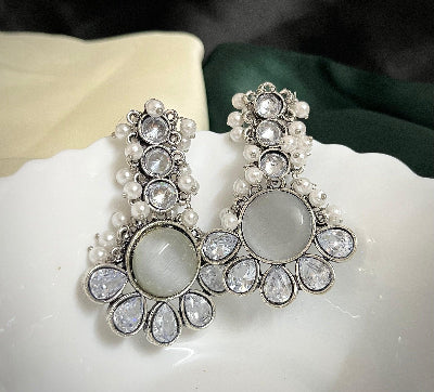 Ambika Silver Plated Drop - SubhagAlankar