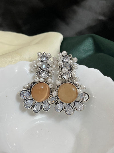 Ambika Silver Plated Drop- Sand - SubhagAlankar