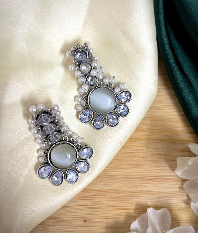 Ambika Silver Plated Drop - SubhagAlankar