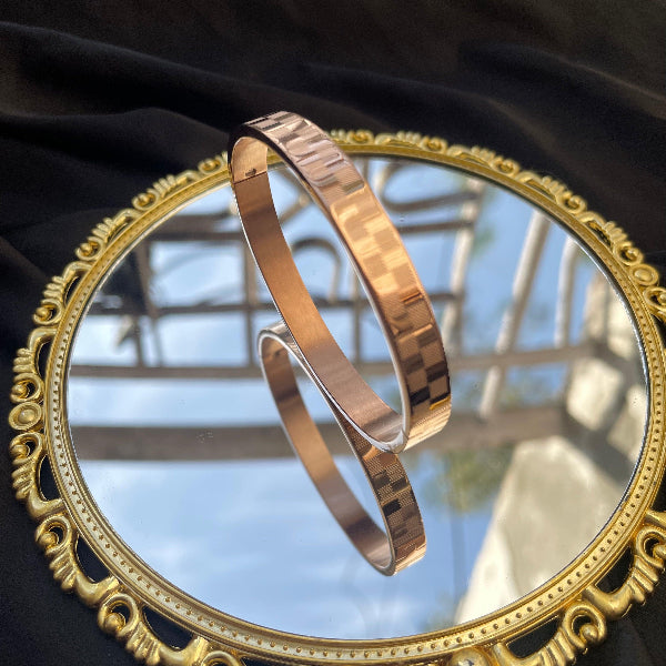 Checked Rose Gold Men's Bracelet - Stainless Steel - SubhagAlankar