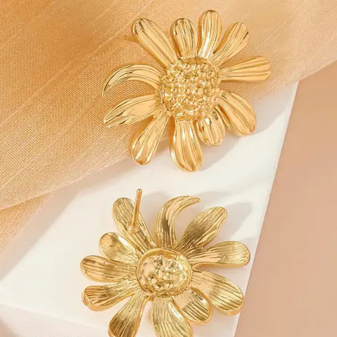 Sunflower Glow Stud Earrings - SubhagAlankar