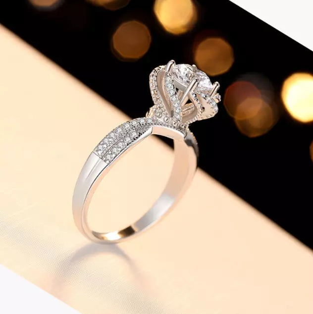 Silver Plated Solitaire Ring - SubhagAlankar
