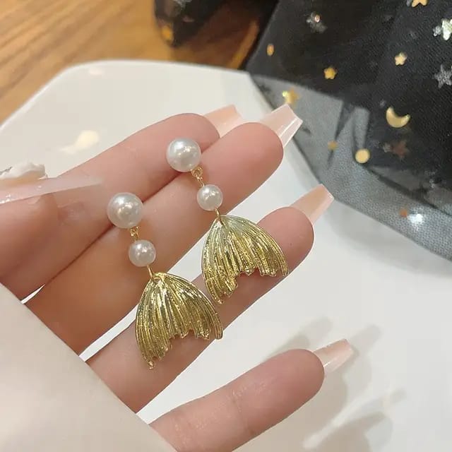 Mermaid Tail Drop Earrings - SubhagAlankar