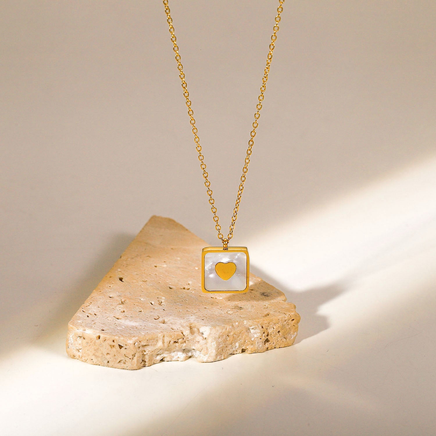 Elegant Square Heart Necklace - SubhagAlankar