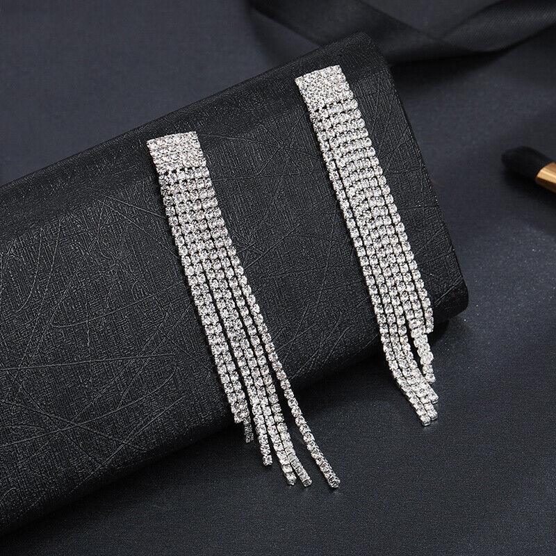 Party Rhinestone Tassel Earring - SubhagAlankar