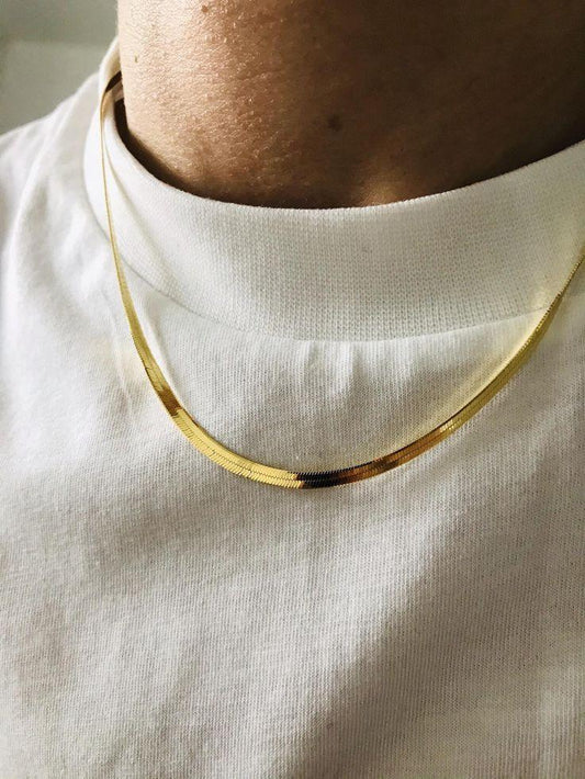 18k Gold Plated Snake Chain For Men - SubhagAlankar