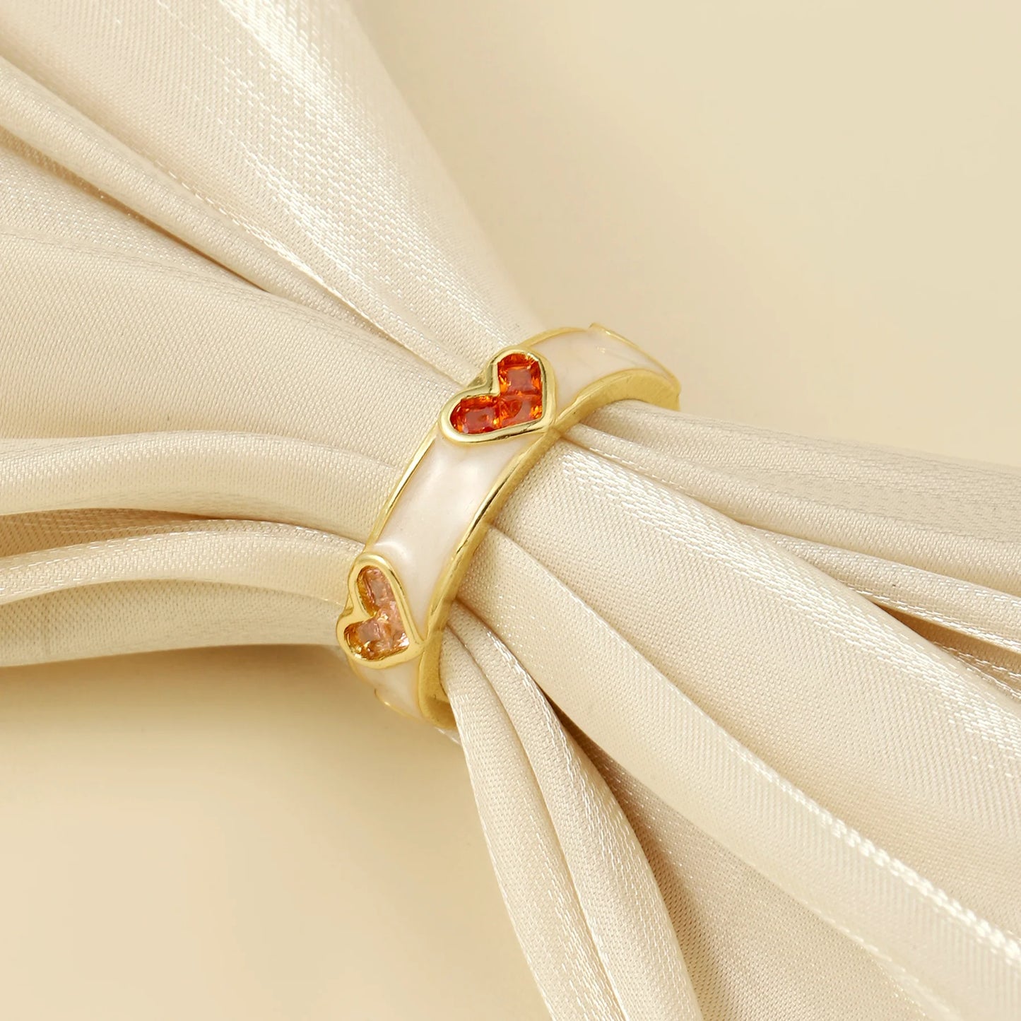 Heart Charm Adjustable Gold-Plated Ring - SubhagAlankar