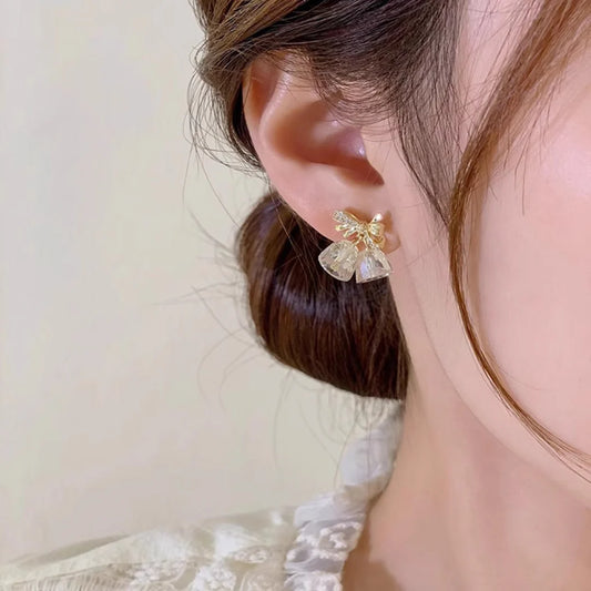 Twinkling Ribbon Bell Charm Earrings - SubhagAlankar
