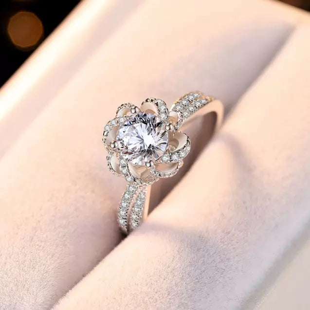 Silver Plated Solitaire Ring - SubhagAlankar