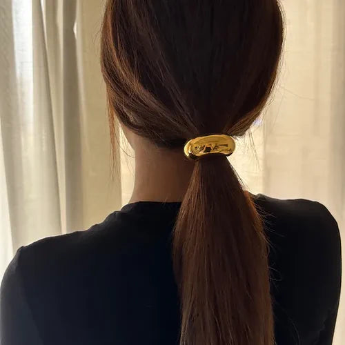 Sleek Curve Metallic Hair Tie - SubhagAlankar