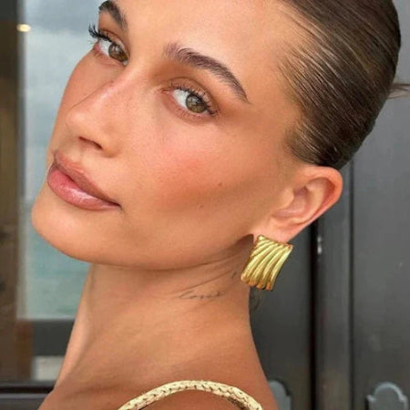18k Gold Plated Hailey Bieber Earring - SubhagAlankar