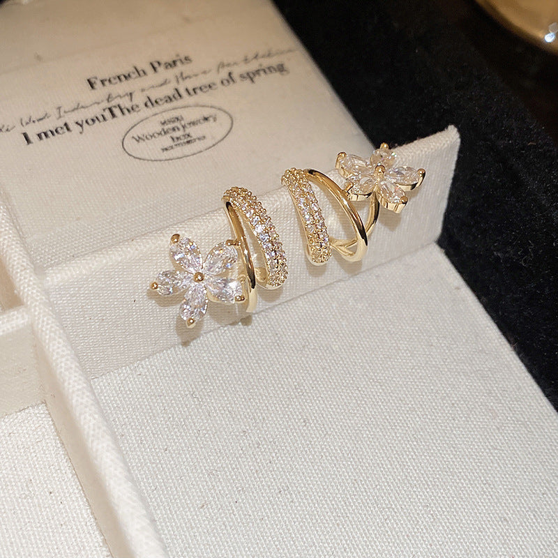 Twinkling Floral Embrace Earrings - SubhagAlankar